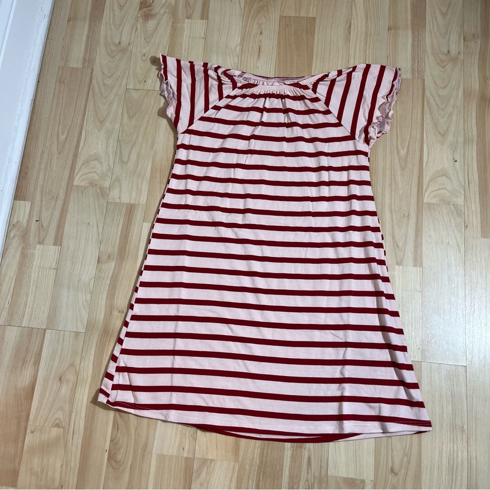 Plain Jane Womens Stripped Short Sleeve Girls Night Gown Size 4-5
